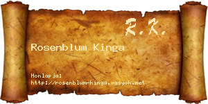 Rosenblum Kinga névjegykártya
